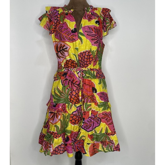 FARM Rio Dresses & Skirts - Farm Rio Fruit Dream Ruffle Mini Dress Size Small EUC
